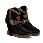 Women'S Vintage Fringe Booties 09397083C