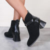 Women's Retro Buckle Block Heel Ankle Boots 94455621S