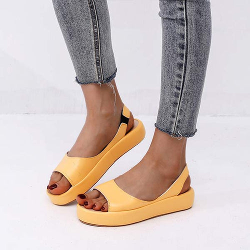 Women's Open Toe Elastic Platform Sandals 06183748C