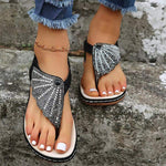 Women'S Thong Rhinestone Flat Sandals 09591726C