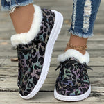 Women's Christmas Snowflake Plush Flat Cotton Shoes 28822227S