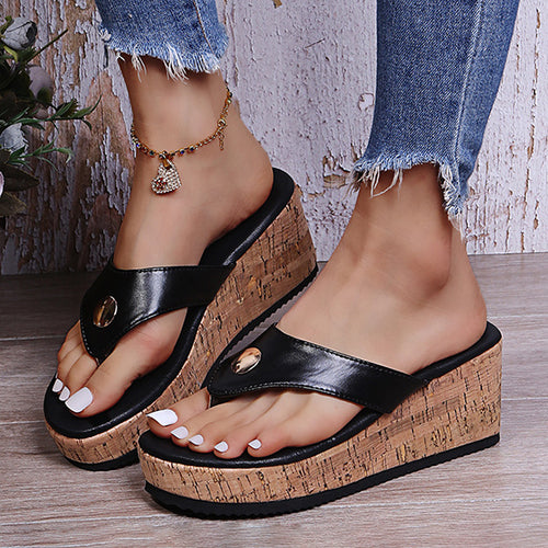 Women's Fashion Round Toe Platform Flip Flops 07149529C