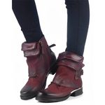 Women's Round Toe Vintage Fringed Ankle Boots 09745304C