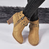 Women's Retro Casual Rivet Chunky Heel Ankle Boots 25775756S