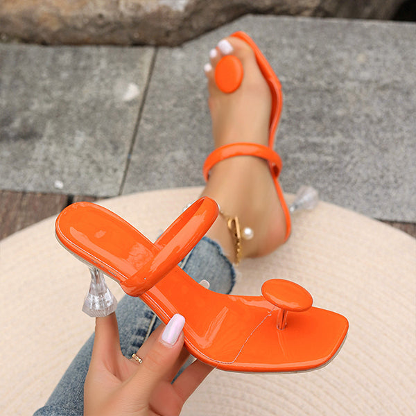 Women's Fashion Square Toe Stiletto Flip Flops 01849666S