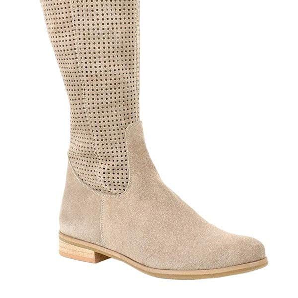 Women's Comfort Low Heel Round Toe Suede Tall Boots 51920676C