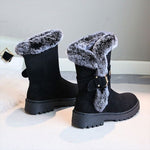 Women's Casual Belt Buckle Fur Collar Snow Boots 50865457S