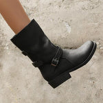 Women's Casual Buckle Flat Ankle Boots 28835101S