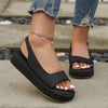 Women's Open Toe Elastic Platform Sandals 06183748C