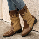 Women's Mid-Heel Short Cowboy Boots with a Sweet and Edgy Twist 76670747C