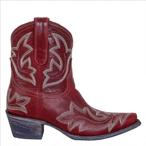 Women'S Chunky Heel Vintage Embroidered Cowboy Boots 35981432