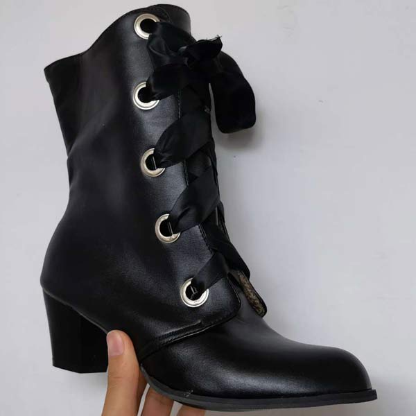 Women'S Round Toe Chunky Heel Boots 55794750C