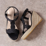 Women's Fashionable Braided Wedge Heel Espadrille Sandals 08876744S