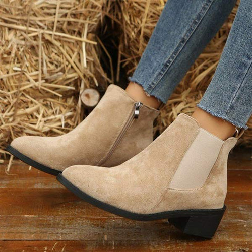 Women's Side-Zip Chunky Heel Ankle Boots 62659545C