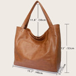 Women'S Soft Leather Vintage Large Capacity Tote Bag 55683141