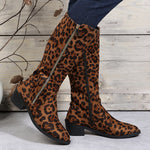 Women's Fashion Leopard Zipper Knee Boots 74247014S