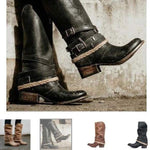 Women'S Chunky Heel Vintage Belt Buckle Boots 51764719C