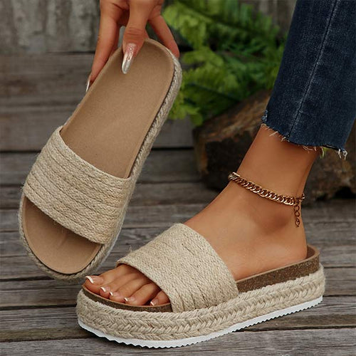 Women's Open-Toe Espadrille Slide Sandals 06469760C