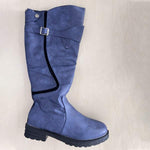Women'S Autumn And Winter High-Top Long Flat Round Toe Boots 83063072