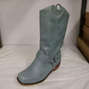 Women's Low Heel Knight Boots with Metal Buckle 00163343C