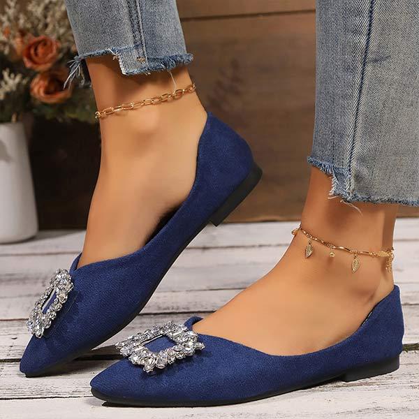 Women's Buckle Rhinestone Pointed Toe Pumps 60096403C