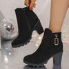 Women's Side-Zipper Pendant High Heel Ankle Boots 82199374C