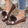 Women's Casual Plush Ball Flat Shoes 07800180S