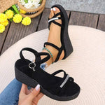 Women's Thick-Platform Wedge Heel Waterproof Strap Sandals 99227824C
