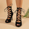 Women's Strappy High Heel Sandals with Thin Cross Straps 48880599C