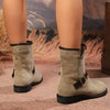 Women's Stylish Buckled Ankle Motorcycle Boots 05030561S