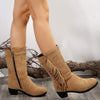 Women's Vintage Tassel Chunky Heel Boots 42591758C