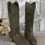 Women's Vintage Suede Studded Knee-High Boots 31575810C