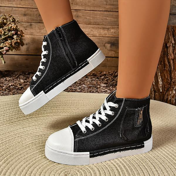 Women's High Top Casual Thick-Soled Canvas Shoes 70427623S