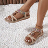 Women's Bohemian Flat Rhinestone Sandals 38370177C