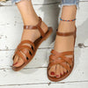 Women's Casual Retro Brown Handwoven Sandals 37722646C