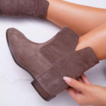 Women's Casual Flat Suede Slip-On Short Boots 54587895S