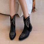 Women's Western Embroidered Fashion Ankle Boots 42129594C