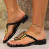Women's Thong Sandals with Metallic Buckle 45791503C