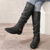 Women's Side Zipper Ruched Slouchy Mid-Calf Boots 11903816C