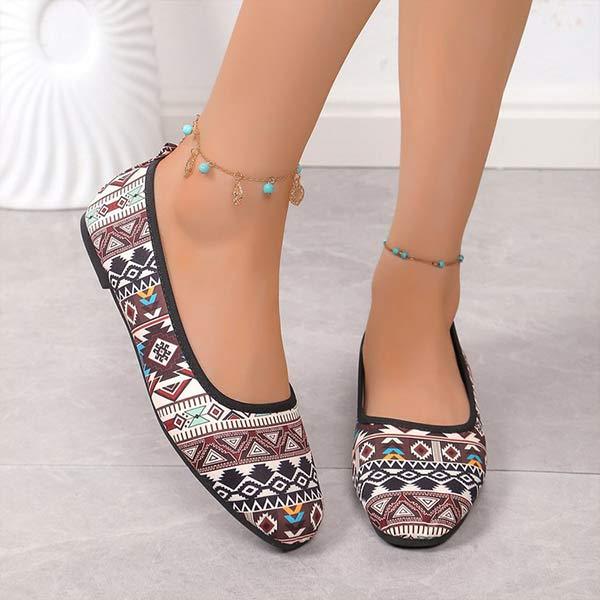 Women's Flat Floral Print Shoes 35850344C