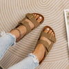 Women's Round-Toe Sandals with Metallic Belt Buckle 12430256C