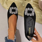 Women's Buckle Rhinestone Pointed Toe Pumps 60096403C