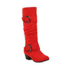 Women's Low Heel Flat Side Zipper Suede Boots 80748623C