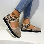 Women's Casual Leopard Mesh Lace-Up Platform Sandals 94479688S