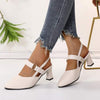 Women's Closed-Toe Mid-Heel Block Heel Ankle Strap Sandals 77780016C