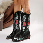 Women's Embroidered Pull-On Mid-Calf Riding Boots 31079677C