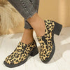 Women's Fashionable Leopard Print Chunky Heel Slip-On Shoes 54376143C