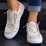 Women's Casual Rabbit Pattern Flat Canvas Shoes 72661610S