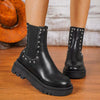 Women's Thick-soled Studded Fashion Mid-calf Boots 95220741S