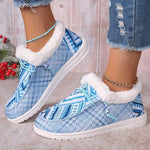 Women's Casual Fashion Color-Block Fur Shoes 28906907C